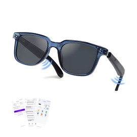 AI Translation Smart Glasses with Chat GPT for Men& Women, Bluetooth 5.4 Sunglasses with Translator 100 Languages& Accents,Multifunctional Outdoor UV Protection Glasses for Travel Trade Business-Gray