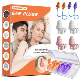 Ear Plugs for Sleeping Noise Cancelling,Reusable Earplugs for Sleeping, Concert, Snoring, Travel, Comfortable Type,33dB Highest NRR 8 Pairs 4 Colors3