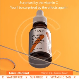 TIAM Vitamin C24 Surprise Serum - Face Brightening Serum & Vitamin C Moisturiser for Face | Dark Spot Corrector Vitamin C serum for Face | Discoloration Correcting Serum & Night Moisturiser 1.01 fl oz