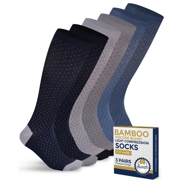 Pembrook Bamboo Viscose Light Compression Socks - 3 Pairs |
