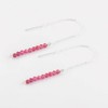 InfinitygemsArt Pink Tourmaline Beaded Gemstone Threader Dainty Earring Pair -