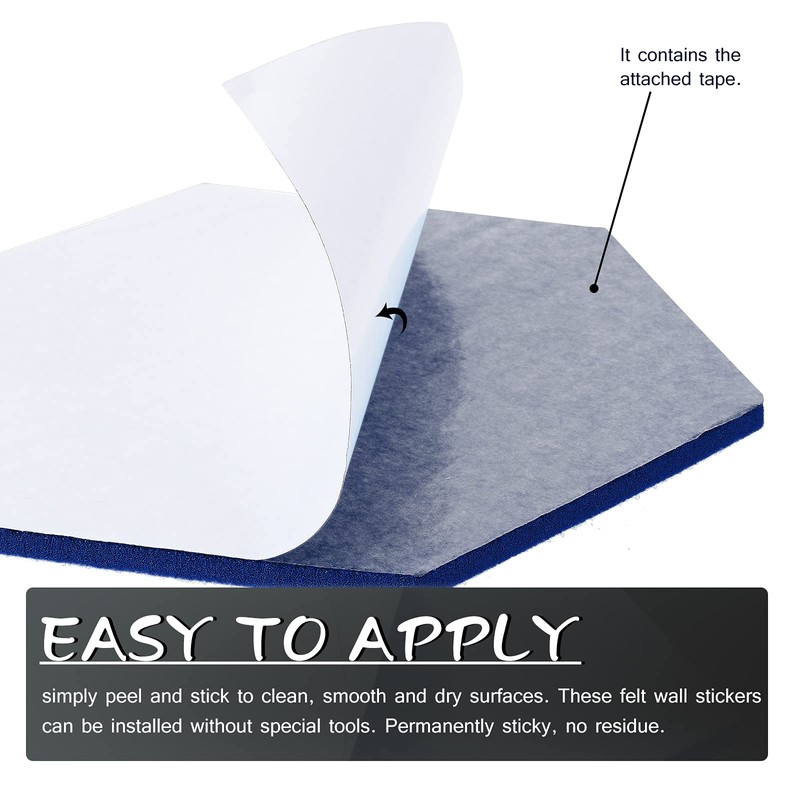 HonGien Pack of 21 Felt Notice Boards, Hexagonal, Memo Board,