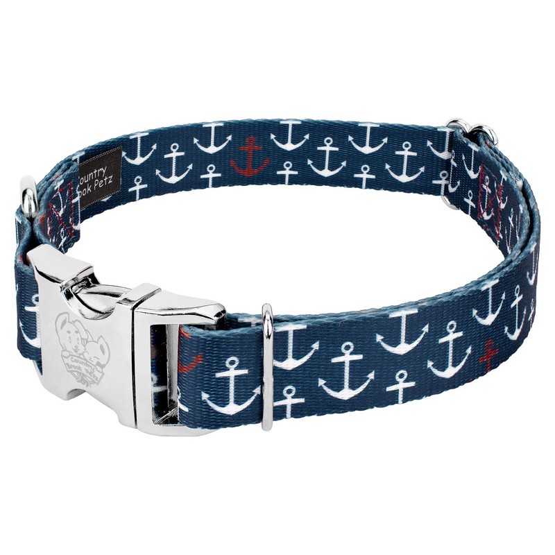 Country Brook Petz - Premium Anchors Away Dog Collar -