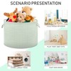 Takiito Green Gingham Checkered Storage Basket for Organizing, Fabric Collapsible