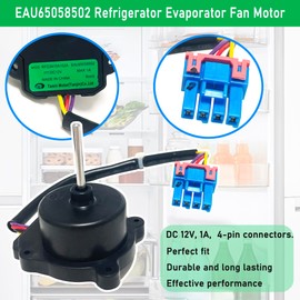 EAU65058502 Refrigerator Condenser Fan Motor Fit for LG LRMDS3006S LMWS27626S LMXS28626S LFXS26596S Freezer Replace EAU65058501 AP7178309 PS16662422 EAP16662422 Evapoartor Fan Motor