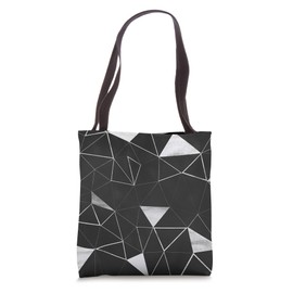 Black and White Geometric Filled Empty Triangles Abstract Tote Bag