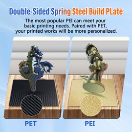 IdeaFormer-3D PET+PEI Magnetic Build Plate 310x310mm, Double Sided PET+PEI Spring Steel Sheet for Artillery Sidewinder X1, Sidewinder X2, Anet A8 Plus, Longer LK, LK5 Pro CR10, CR10S, for QiDi Plus 4