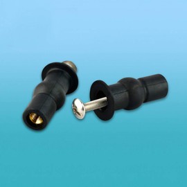 nuoshen 6 Pack Toilet Seat Screws，Toilet Seat Fittings Toilet Seat Hinges Expanding Rubber Top Nuts Screw Fixings Fix WC Blind Hole Fittings