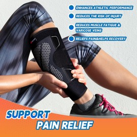 FOWRAES Calf Brace Leg Compression Strap-For Running,Hiking Shin Splint Brace,Men and Women Can Freely Adjust The Calf Sleeve,Promote Blood Circulation,Reduce Muscle Strains,Relieve Pain(Small)