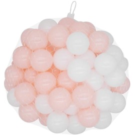 Trendbox 100 Colorful Ocean Ball (Ship from USA) for Babies Kids Children Soft Plastic Birthday Parties Events Playground Games Pool - Pink, White