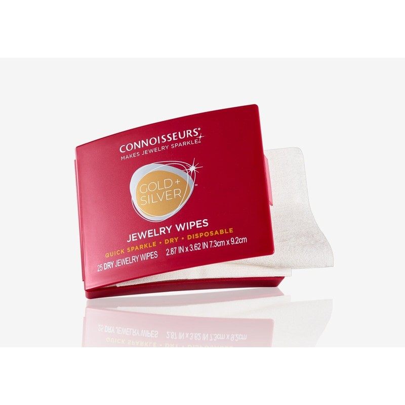 Connoisseurs Gold & Silver Jewelry Wipes 25 Dry Jewelry Wipes