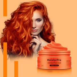 HaiolorPro Orange Hair Color Wax Temporary Washable, Orange Hair Dye for Kids, Hair Makeup Paint Wax for Parties or Cosplay, Hair Coloring Products No Messy (Orange)