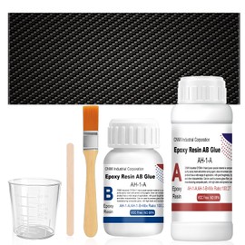 Carbon Fiber Repair Kit, Carbon Fiber Kit, 8"x 23.6'' Twill Carbon Fiber Cloth, 100g Epoxy Resin and 27g Epoxy Hardener, Measuring Cup, Mixing Sticks and Brush for Repairing Car, Furniture, Bike, Boat