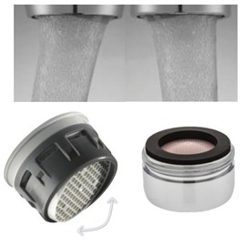 Neoperl Directional Flow 1.2 GPM - 2.2 PCA Water-Saving Adjustable Stream Tip Faucet Aerator 30 120 05 Perlator (Pink 1.2 GPM, Male Thread)