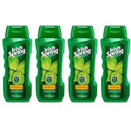 Irish Spring Men's Body Wash Shower Gel, Original - 18 fluid ounce (4 Pack)
