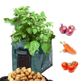 mumisuto Potato Grow Bags, Garden Planting Bag with Durable Handle, Heavy Duty Vegetable Planter Bag, Collapsible Lawn and Leaf Bag for Tomato, Vegetable and Fruits