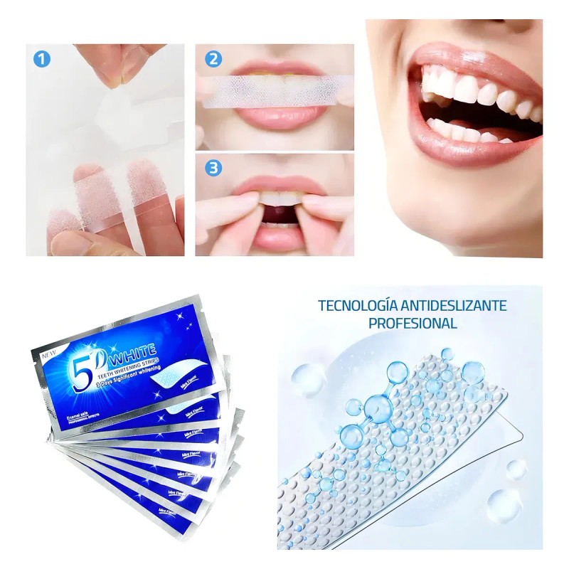 28pares Tira Tiras Blanqueadoras Dientes Blanquear Eficaces Limpiar Eliminar Manchas