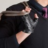 Nappaglo Men's Short Fingerless Leather Fingerless Gloves, Winter, Inner Warm,