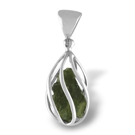 Starborn Creations Sterling Silver Natural Moldavite Pendant