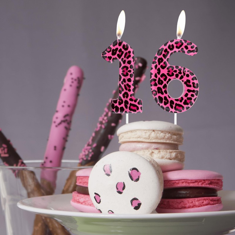 Leopard Print & Cheetah Birthday Candles - Number 6, Party