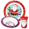 Christmas Xmas 3pcs Kids Childrens Micro Dinner Lunch Santa Festive