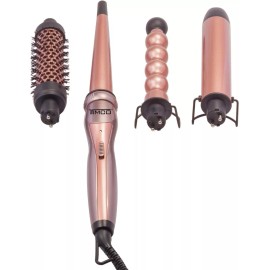 1 Kit 4 En 1 Ferro Cepillo Tenaza Rizadora De Cabello 4 Puntas