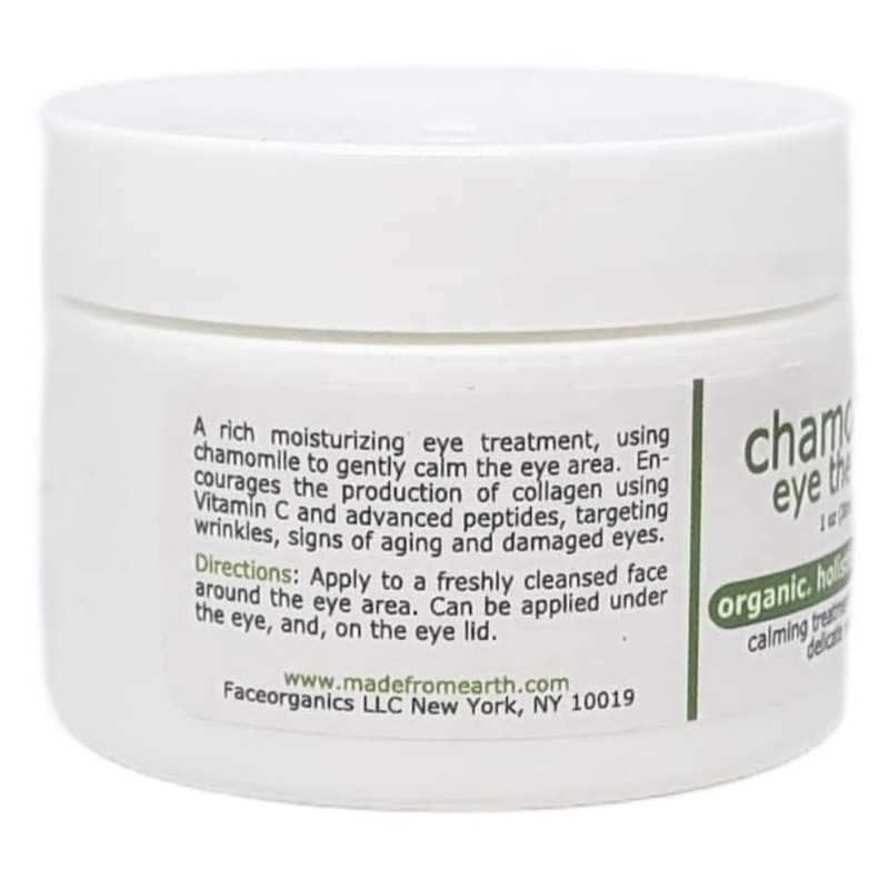 Chamomile Organic Eye Cream - Anti Wrinkle Treatment with Avocado