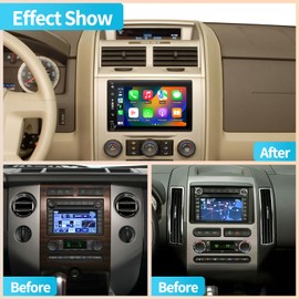 HNOPYHNT Car Stereo for Ford F150, F250, F350, Explorer, Fusion, Focus, Edge, Taurus, Freestar - 7 Inch Touchscreen GPS Navigation, Bluetooth, FM/RDS, SWC, CarPlay, Android Auto Upgrade, Radio Camera