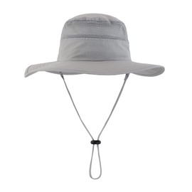 Home Prefer UPF50+ Kids Toddler Boys Sun Hat Wide Brim Fishing Hat Portable UV Protection Hat Safari Beach Hat Light Grey 2-4T