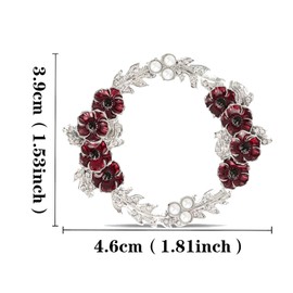 Remembrance Day Red Poppy Wreath Lest We Forget Pin Badge Brooch Anniversary Red Poppy Badges and Pins