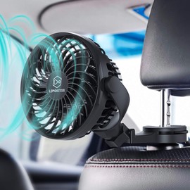 LEMOISTAR Car Fan, USB Powered Car Circulator with Multi-Directional Hook, 4 Speed, 360 Rotatable Personal Cooling Vehicle Fan for Rear and Back Seat Passenger, Pet