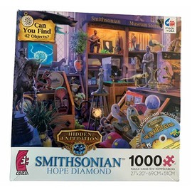 Ceaco Hidden Expedition: Smithsonian Hope Diamond Curator's Desk 1000 Piece Jigsaw Puzzle with CD Game