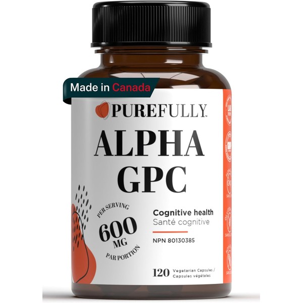 PUREFULLY Alpha GPC Choline Supplement - 600mg per Serving –
