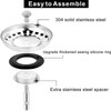 2 Pack Stainless Steel Kitchen Sink Plug Strainer, Sink Plug