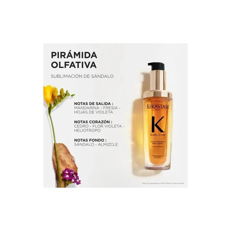 Aceite Capilar Krastase Elixir Ultime LHuile Originale Reutilizable, Cabello Brillante,