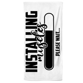 Power Towel das Coole Gym Fitness & Sports Towel with a Message, Various Motivational Quotes, Size 50 cm x 100 cm, Powertowel Microfibre Cotton (Installing Muscles)