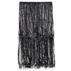 CABODYALS 19.7 Inch Wide Black Decorative Tassel Trim Fringe Ribbons Solid Polyester Made Fabric Chainette Trimmings for Sewing Clothing Dresses Home Curtains Lamp Pillow Decor Wedding Party Diy Craft