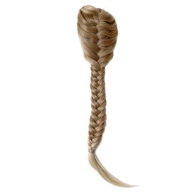 WIG ME UP - NC006-15BT613 Hairpiece Ponytail cue queue plaited braided halfwig very long elaborate blond mix platinum tips