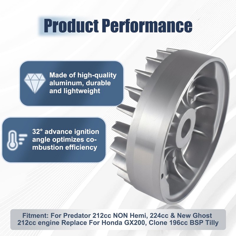 Aluminum Flywheel 10krpm for Predator 212cc 200cc 224cc Non Hemi