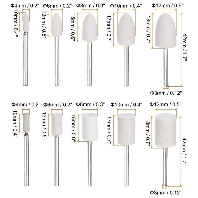 sourcing map 20pcs Rotary Grinding Stones Kits 1/8" Abrasive Mounted