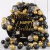 Laeacco 7.2x7.2ft Happy Birthday Round Backdrop - Black and Gold