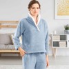 BOSECETA Fluffy Pajamas Set for Women Soft Comfy Fleece Pjs