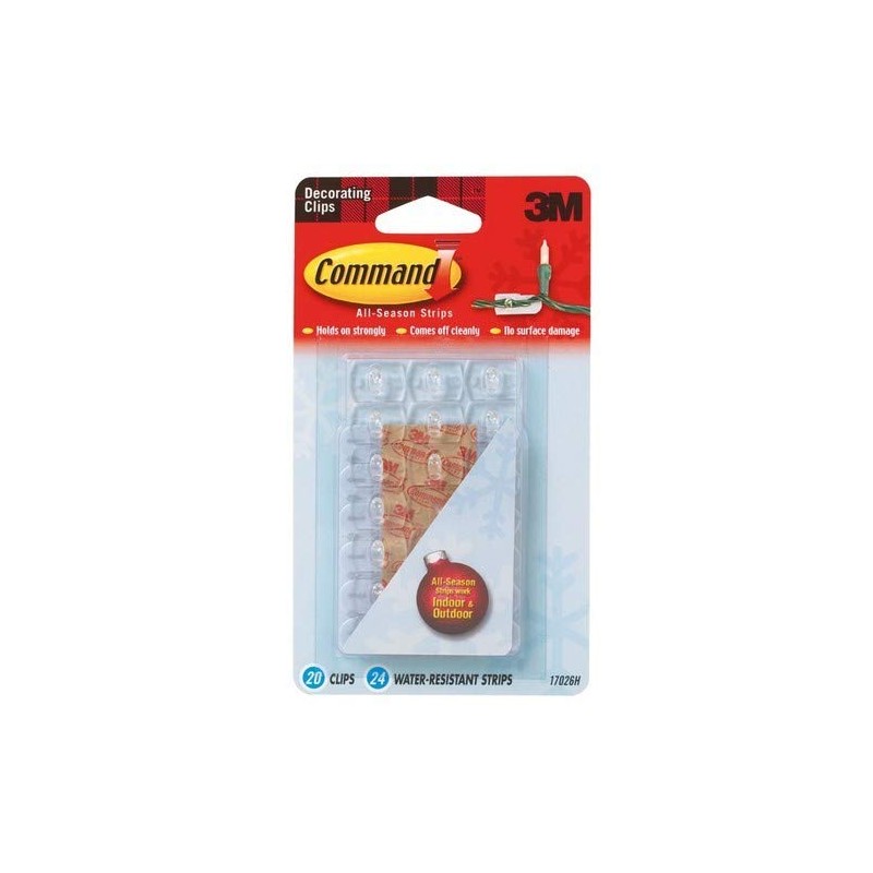 Command Indoor Outdoor Decorating Clips (Pack of 20) (One Size)