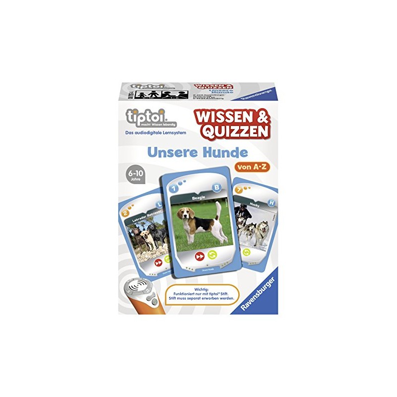 Ravensburger 00755 - tiptoi® Wissen & Quizzen „Unsere Hunde“