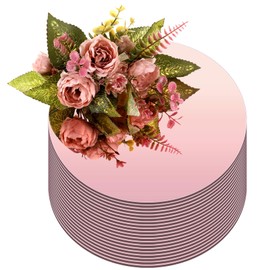 Thyle 20 Pcs 10 Inch Acrylic Round Mirrors for Tables Centerpieces Circle Mirrors Candle Plates for Wall Wedding Table Centerpieces for Baby Shower Party, Thickness 1 mm (Rose Gold)