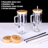 Glass Cup with handle - 24oz Tumbler glass cup with