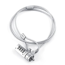 Cable de bloqueo para computadora portátil, contraseña de 4 dígitos disuasorio de robo de computadora portátil, cable de seguridad de bloqueo combinado, para PC portátil