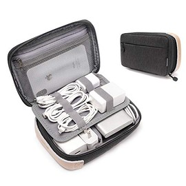 pack all Electronic Organizer, Cable Organizer Bag, Cord Travel Organizer for Cables, Chargers, Phones, USB cords, SD Cards (Black)