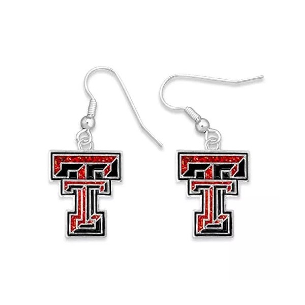 From the Heart 43345 Texas Tech Glitter Logo Earrings