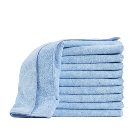 Devior Set of 10 Microfibre Cloths 40 x 40 cm, Blue, Microfibre Cloth for Dusting, Surface Cleaning, Window Cleaning, Paint Care & Interior Cleaning, 80% Polyester, 20% Polyamide